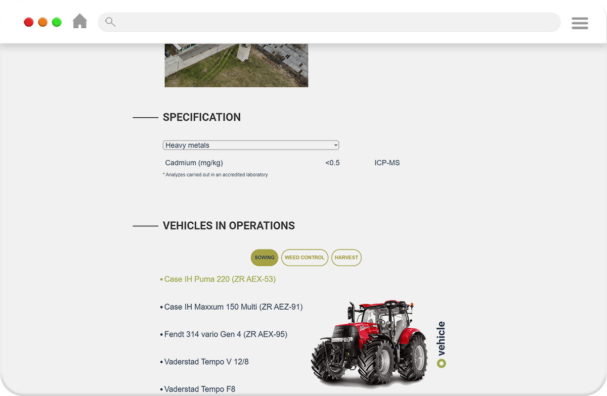 Heavy metals specification on our oats traceability sheet